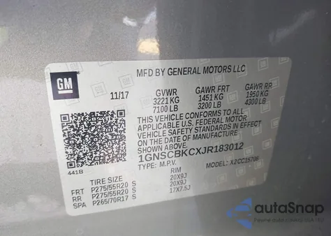 2018 Chevrolet Tahoe Lt from USA, damaged, VIN 1GNSCBKCXJR183012